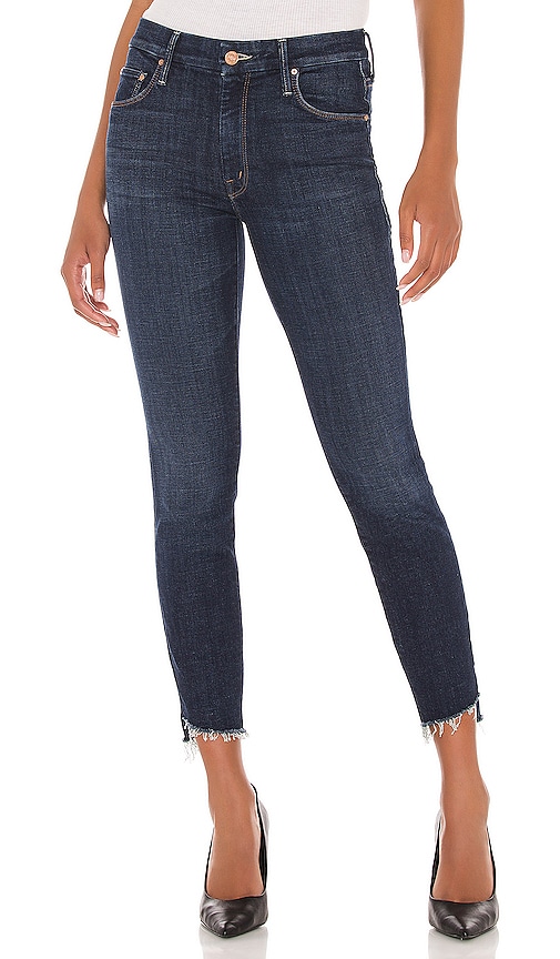 mother the looker ankle step fray jeans