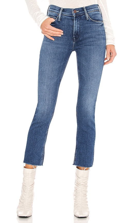 MOTHER Mid Rise Dazzler Crop Fray Denim Jeans buy In We’re All In This Together 27