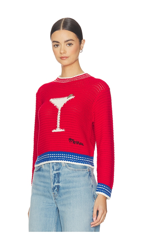 Mother Cotton The Mini Pullover Sweater In Red