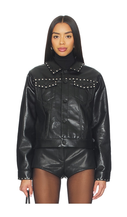 Mother The Bruiser Faux Leather Biker Jacket Black In Black