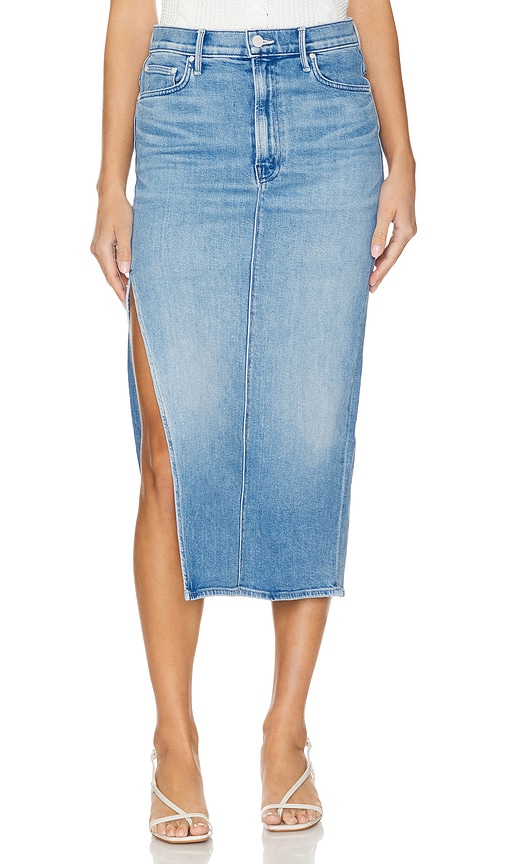 Mother Denim The Split Second Denim Skirt- Strike A Pose