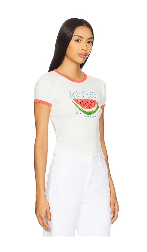 Mother Womens The Itty Bitty Logo-print Short-sleeve Cotton-jersey T-shirt Bad Seed