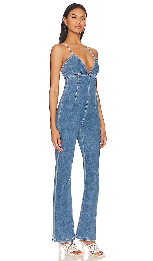 Shop More To Come Chiara Tie Back Jumpsuit In Blue