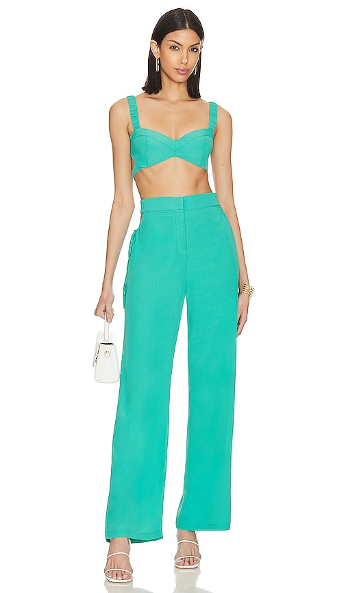 More To Come Torie Pant Set In Teal