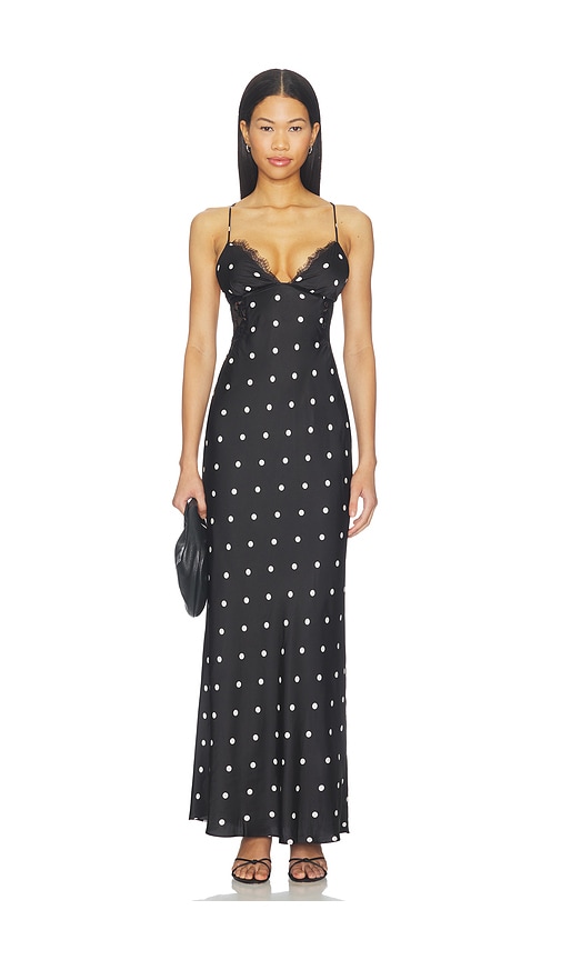 MORE TO COME x Blake Evin Isabella Slip Maxi Dress in Black & White. - size L (also in M, S, XL, XS, XXS)