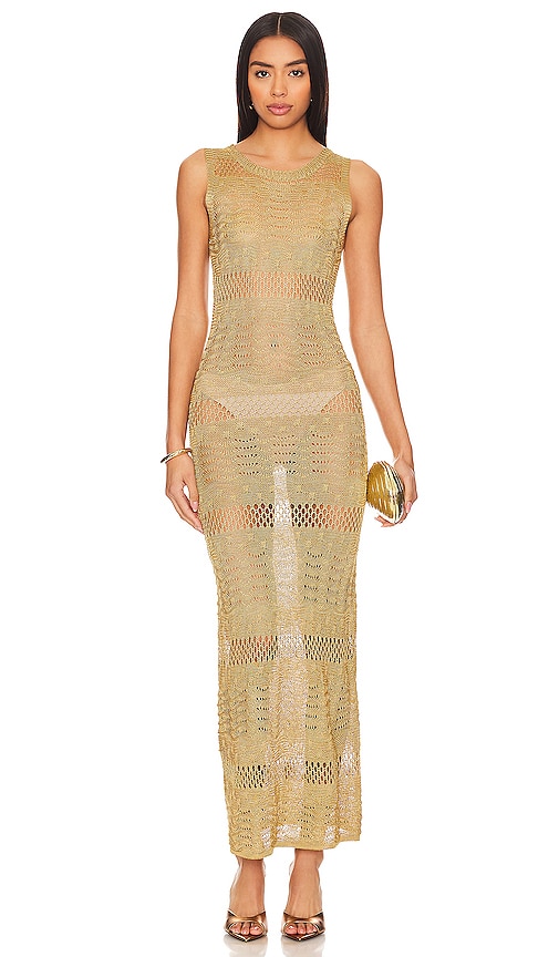 More To Come Sevyn Midi Dress In Gold