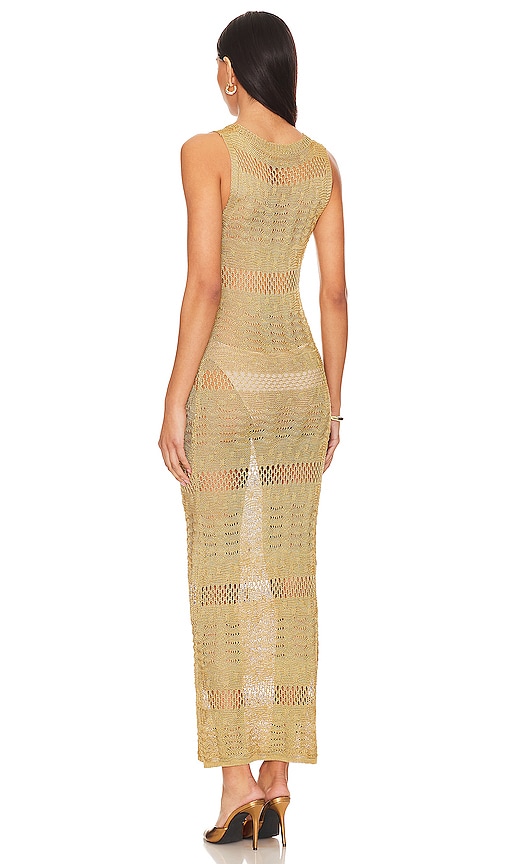  More To Come Midi-kleid Sevyn In Metallic Gold. Größe S. Also In M, L. 