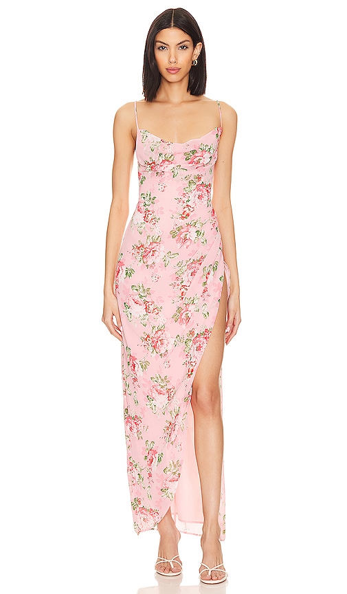 More To Come Catalina Wrap Maxi Dress In Pink Floral