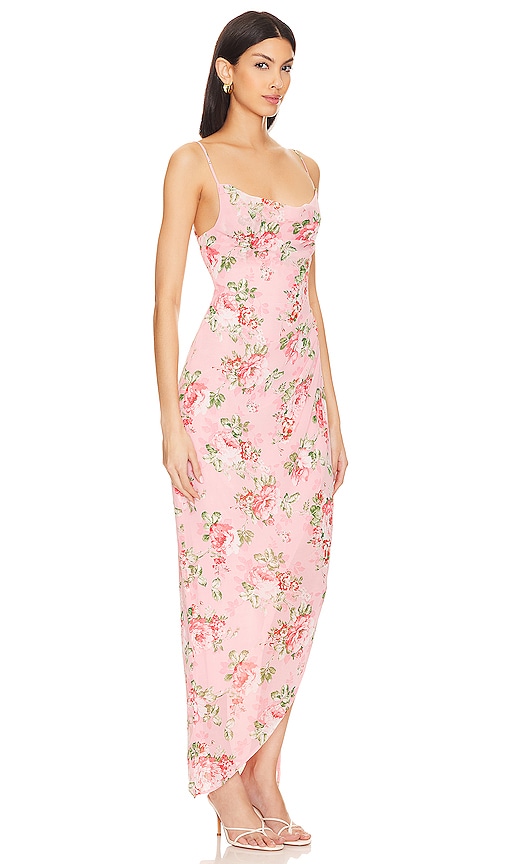 Shop More To Come Catalina Wrap Maxi Dress In Pink Floral