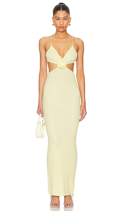 Kacey Maxi Dress in Baby Yellow