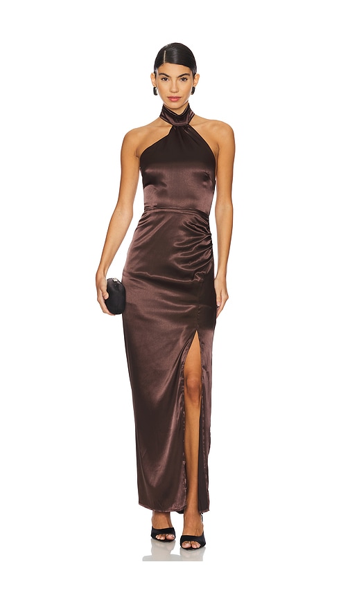 MORE TO COME Darcey Maxi Dress in Dark Brown | REVOLVE