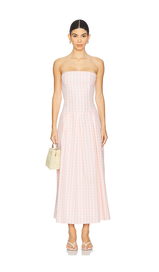 Adley Strapless Maxi Dress in Pink. - size XS (also in L, M, S, XL)