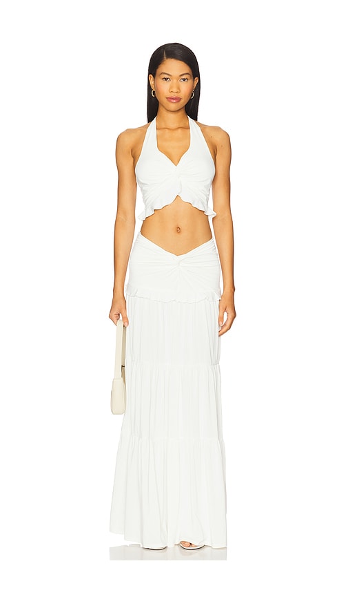 Noelle Maxi Skirt Set in White. - size XS (also in L, M, S, XL, XXS)