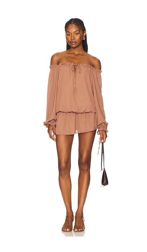 Avina Mini Dress in Brown. - size XS (also in L, M, S, XL, XXS)