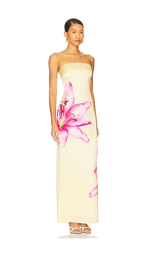 More To Come Lyza Strapless Maxi Dress In Neutral