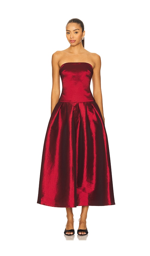 More To Come Cambria Strapless Dress In Red