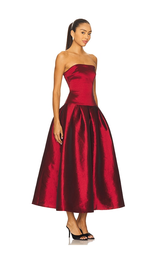 More To Come Cambria Strapless Dress In Red