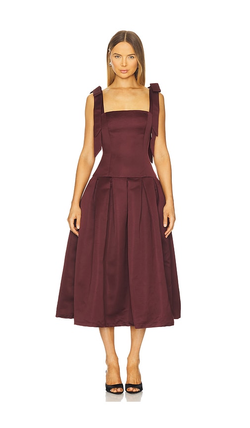More To Come Iva Midi Dress In Burgundy