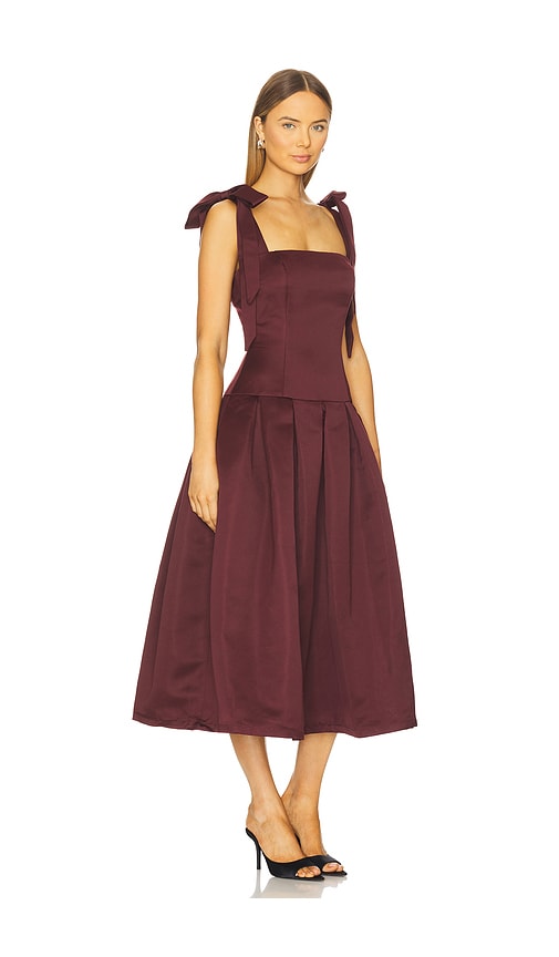 More To Come Iva Midi Dress In Burgundy