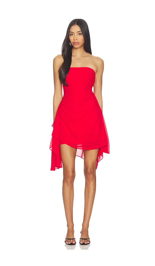 red strapless mini dress revolve Red Strapless Mini Dresses