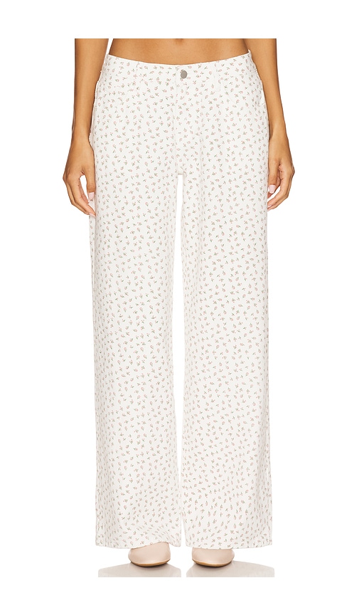 Brya Floral Jean in White. - size XS (also in L, M, S, XL, XXS)