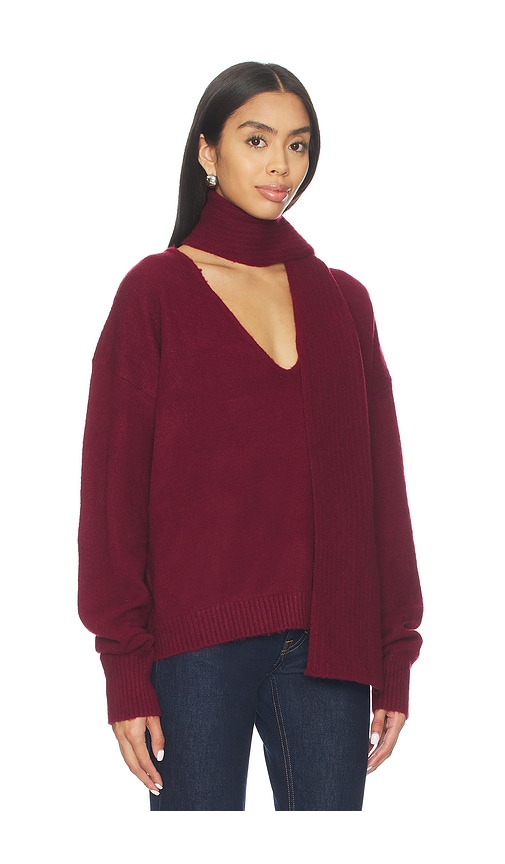 More To Come Mishka Scarf Sweater In Burgundy