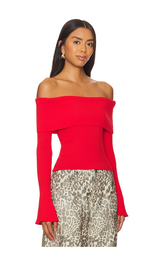 Shop More To Come Candace Off Shoulder Sweater In Red