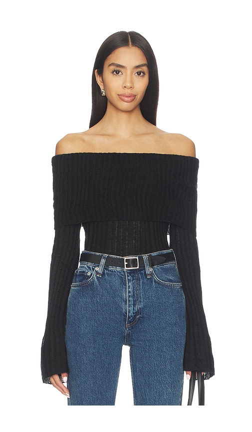 More To Come Ingrid Off Shoulder Sweater In Black