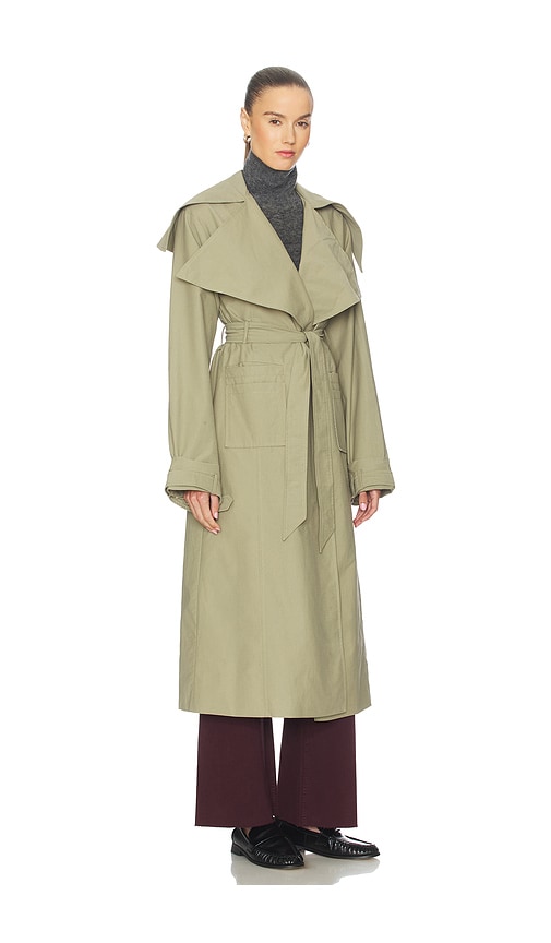 More To Come Casie Trench Coat In Green