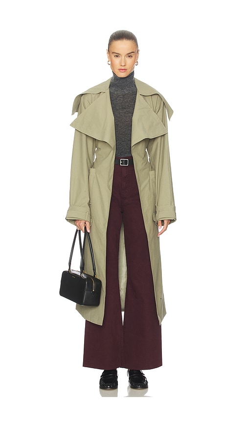 More To Come Casie Trench Coat In Green