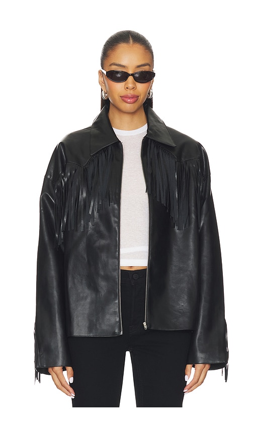 More To Come Mia Faux Leather Jacket In Black