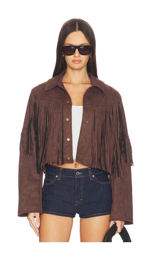 MORE TO COME Baylor Fringe Faux Suede Jacket