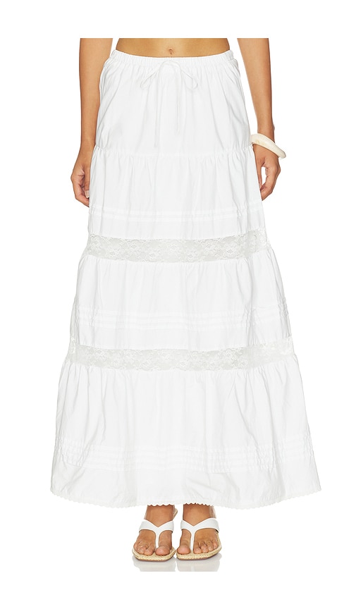 MORE TO COME Dolores Maxi Skirt in White. - size L (also in M, S, XL, XS, XXS)