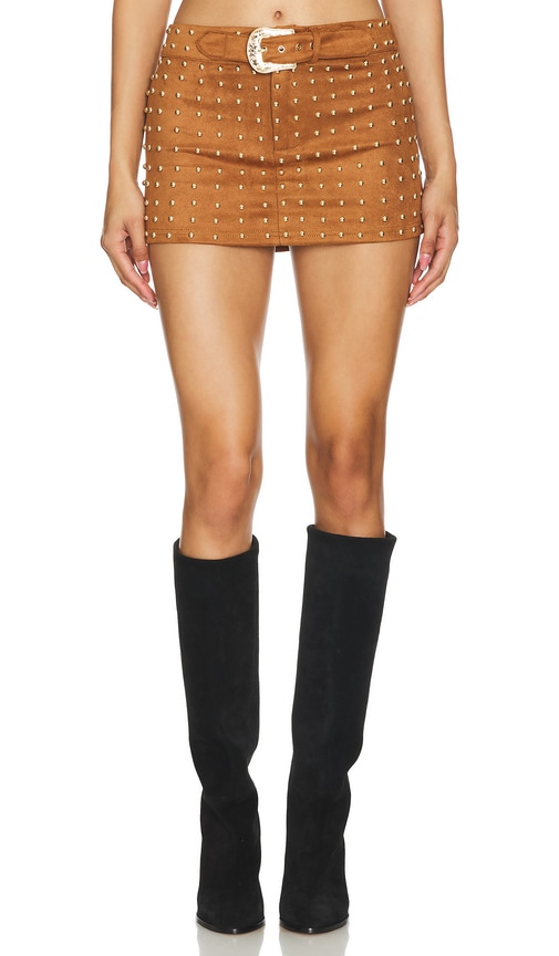 MORE TO COME Reese Mini Skirt in Brown