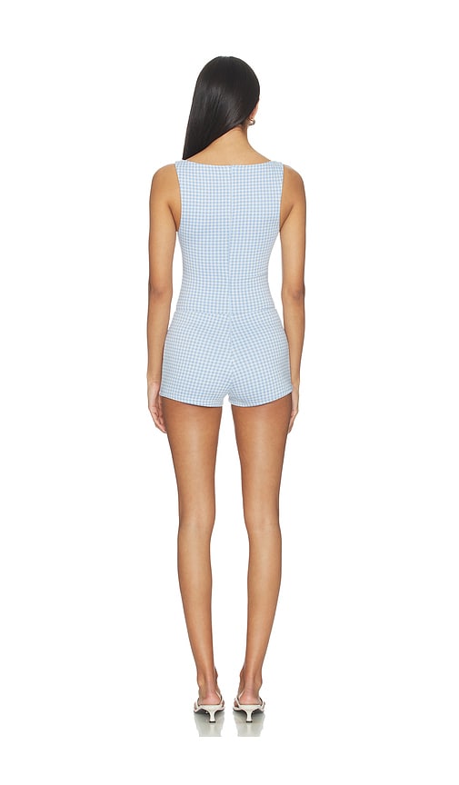  More To Come Penelope Boat Neck Romper Blue Gingham En Color Azul Talla L  (también En M, S, Xl, Xs). 