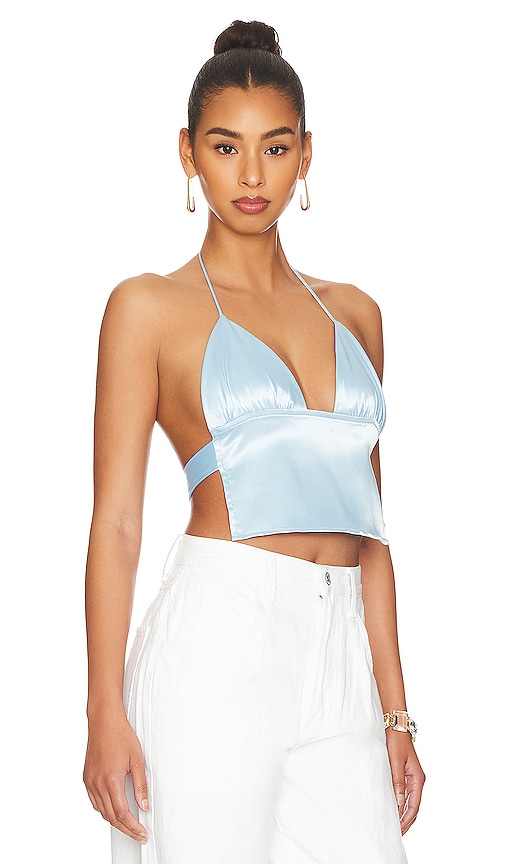 Shop More To Come Alana Halter Top In Blue