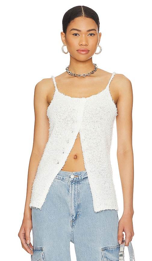 More To Come Mikayla Cami Sweater Top In White