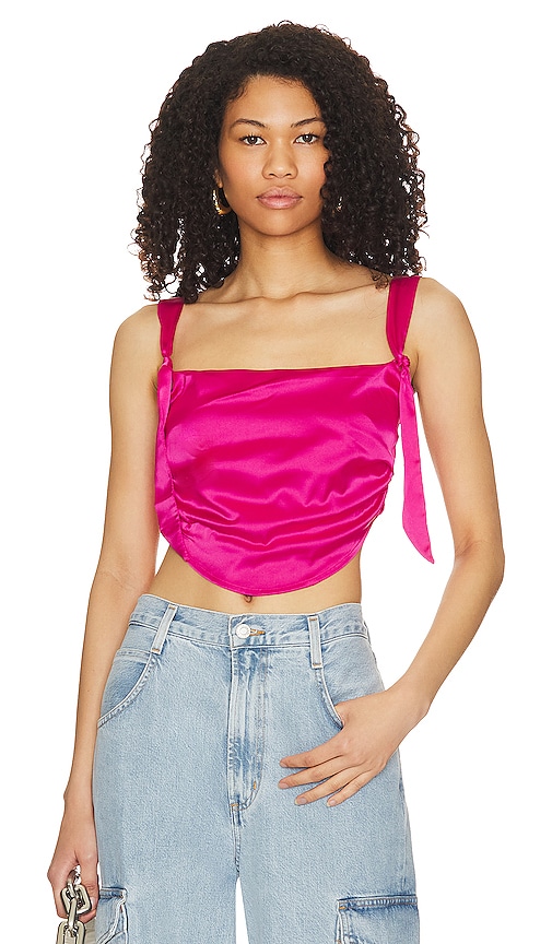 More To Come Gracie Bustier Top In Hot Pink
