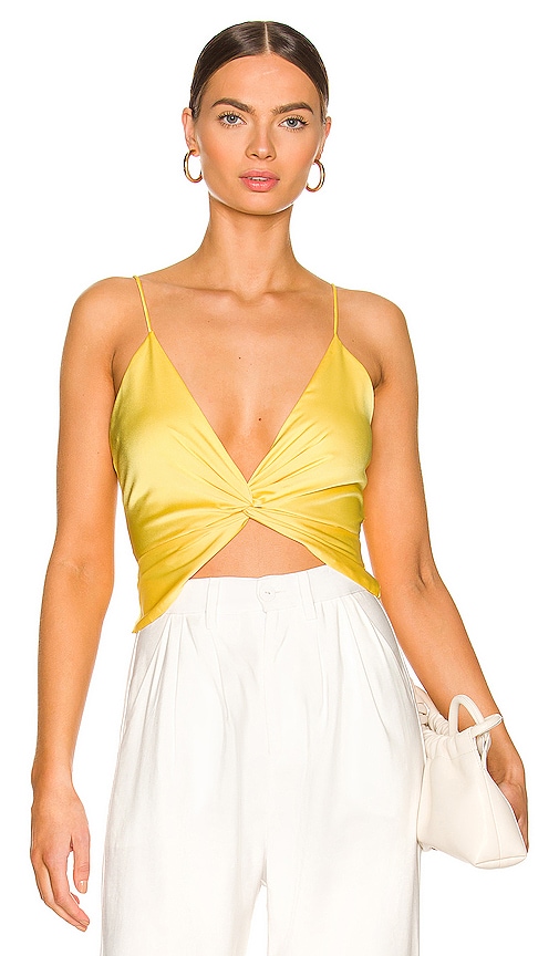 More To Come Anais Twist Front Top In Yellow