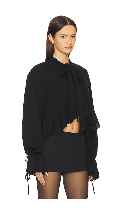 More To Come Hope Tie Front Blouse In Black
