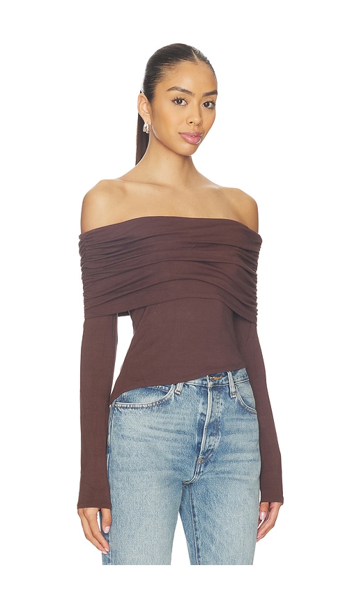 More To Come Andrea Off Shoulder Top In Brown