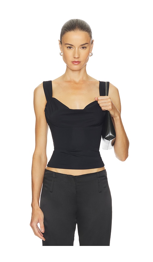 MORE TO COME Georgia Drape Top en Black Taille M Also en XS XXS S 39 €
