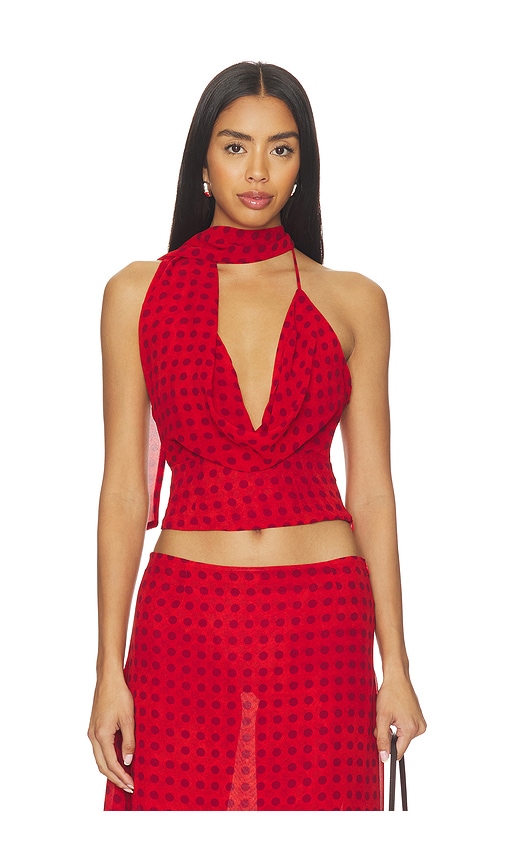 MORE TO COME Landry Cowl Neck Top in Red. - size M (also in L)