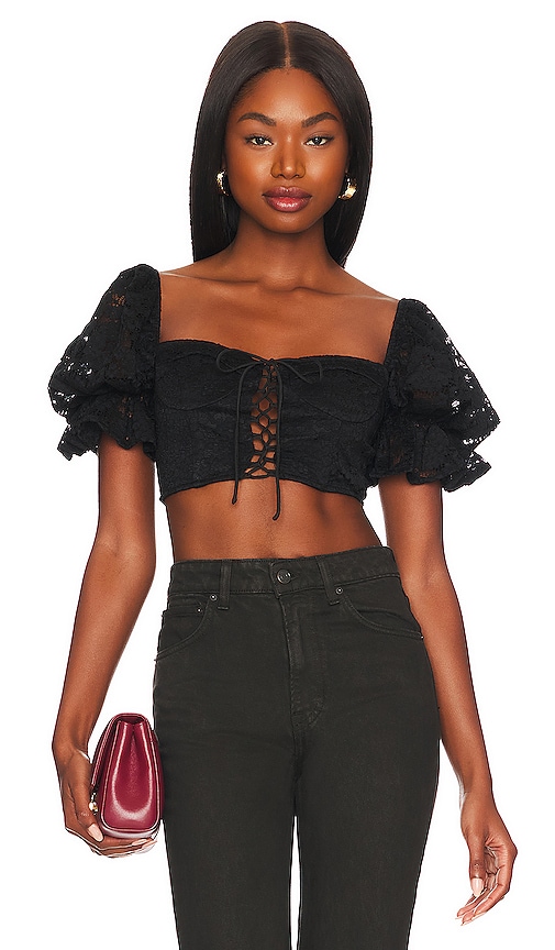 MORE TO COME Tamia Corset Top in Black