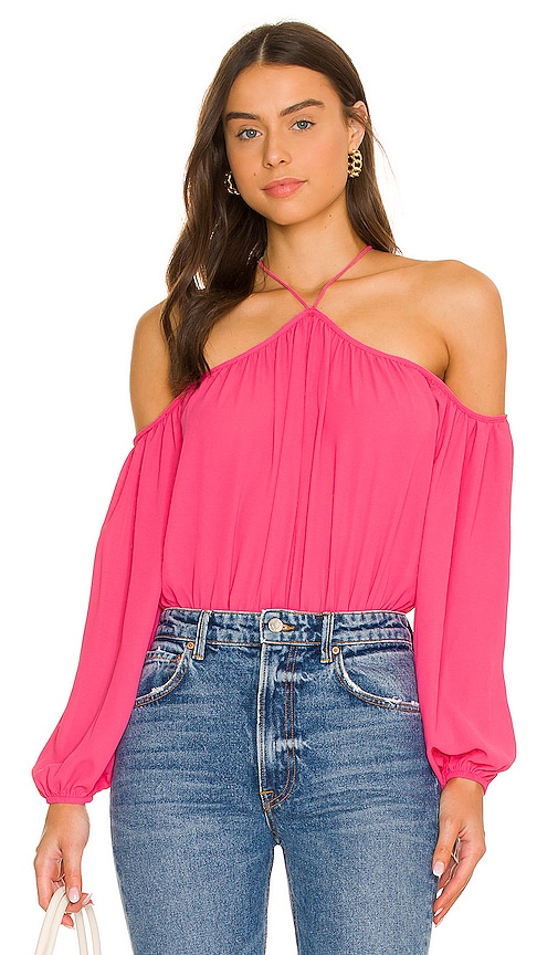 MORE TO COME Sidney Off Shoulder Bodysuit in Hot Pink