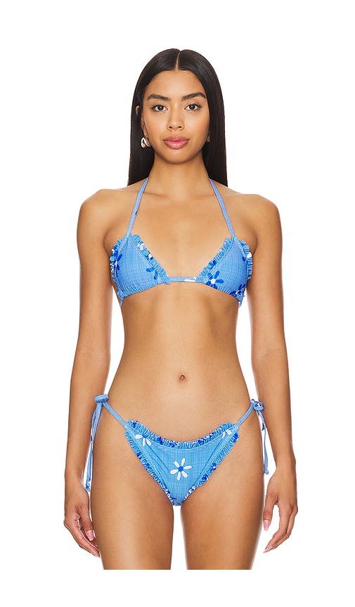 Shop More To Come Lolita Bikini Top In Blue