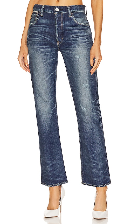 Moussy Vintage Straight-fit-jeans Clarence In Dark Blue