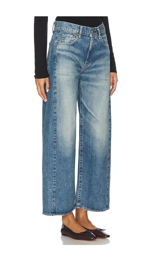 Moussy Vintage Bayard Side Line Cocoon 와이드 레그 In Blue