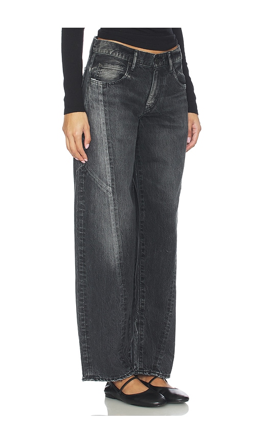 Moussy Vintage Largo Remake Wide Tapered Jeans In Black