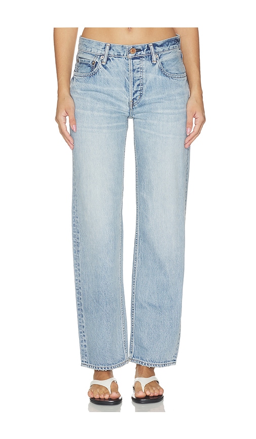 Moussy Vintage Covington Straight Low Jeans in Blue. - size 24 (also in 25, 26, 27, 28, 30)